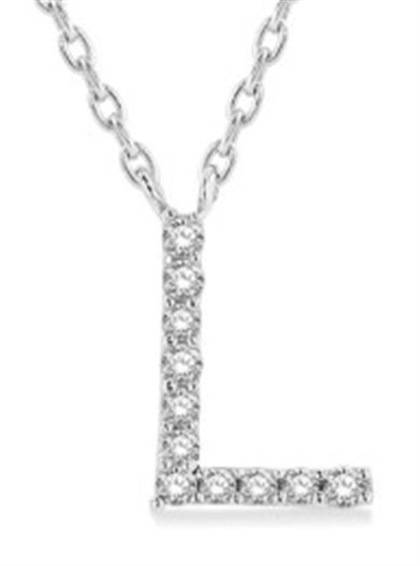 White 10 Karat Gold 0.05 Carats Diamond Drop Necklace