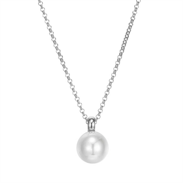 Elegant Pearl Necklaces & Pendants Sterling Silver 10-MM Pearl Drop Pendant Necklce - 20 Inch