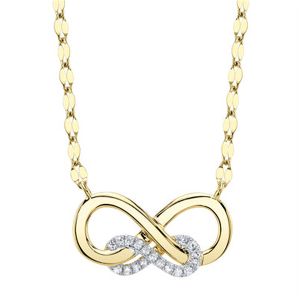 Elegant Diamond Necklaces 14K Yellow Gold 0.05 Carats Diamond Sparkle Necklace - 18 Inch
