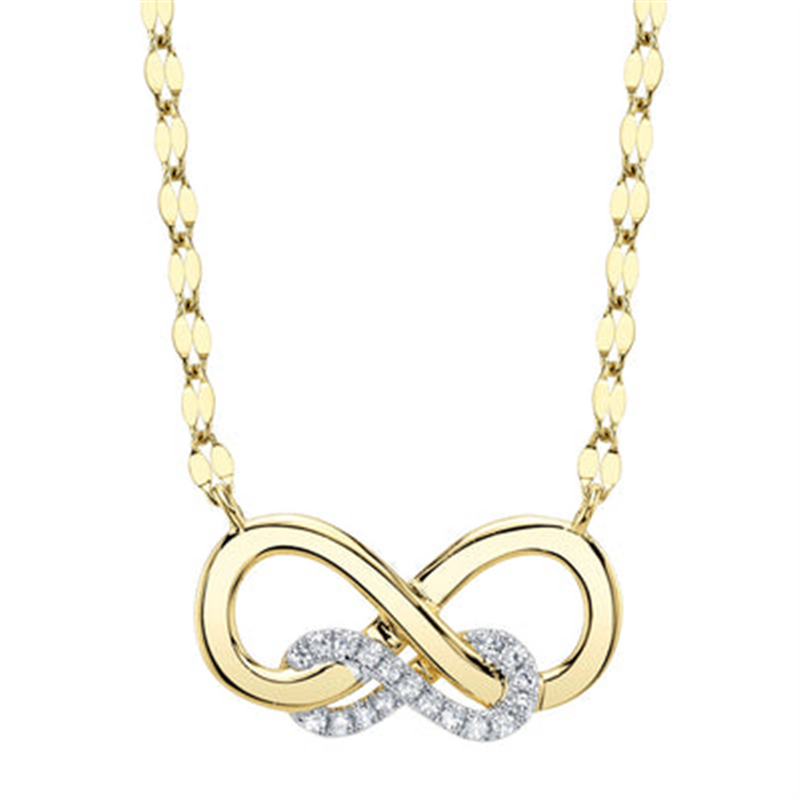 Elegant Diamond Necklaces 14K Yellow Gold 0.05 Carats Diamond Sparkle Necklace - 18 Inch