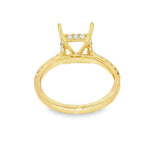 Elegant Diamond Mountings 18K Yellow Gold 0.41 Carats Diamond Hidden Halo Ring For A 9.8 X 8.7 MM Gemstone