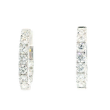 Classic & Contemporary 18K White Gold 1.61 Carats Diamond Inside Out Medium Hoop Earrings
