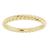 Luxurious Precious Metal Ring - 14K Yellow Gold 2.5 MM Skinny Rope Band