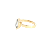 14K Yellow Gold Step Cut Modified Elongated Hexagon Cut 2.12 Carats Lab Grown Diamond Solitaire Ring