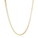 Yellow Stainless Steel Herringbone & Link Double Chain, 18 Inch