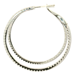 Classic & Contemporary 18K White Gold 0.85 Carats Diamond Inside Out Hoop Earrings