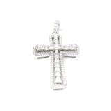 Elegant Diamond Necklaces & Pendants 18K White Gold 0.77 Carats Baguette & Round Diamond Medium Cross Pendant