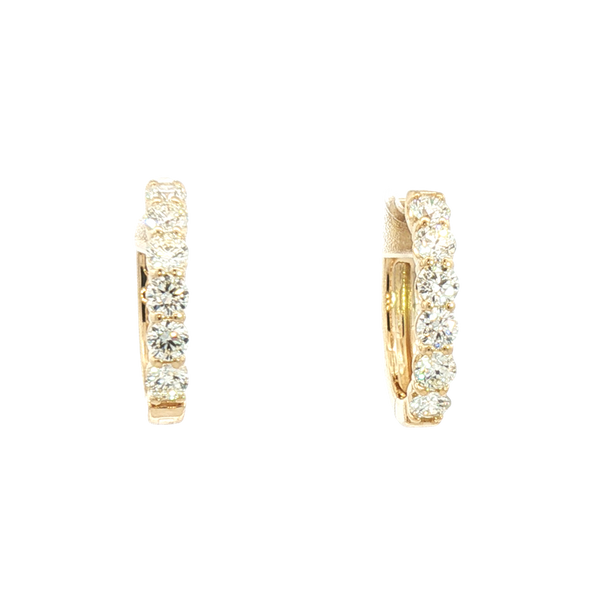 Classic & Contemporary 14K Yellow Gold 0.98 Carat Diamond Medium Hoop Earrings