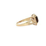 Bold & Elegant 14K Gold Yellow Antique Cushion Red Spinel Fashion Ring - Spinel 2.45 Carats & Diamond 0.24 Carats