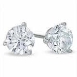 White 14 Karat Gold 1.0 Carats Diamond Stud Earrings
