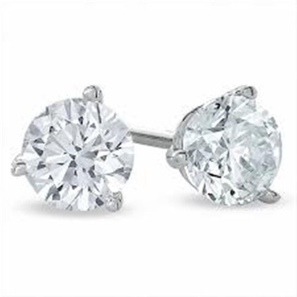 Classic & Contemporary 14K White Gold Martini Set Natural 0.75 Carats Diamond Stud Earrings