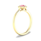 Yellow 10 Karat Gold 0.25 Carats Tourmaline & 0.05 Carats Diamond Halo Ring