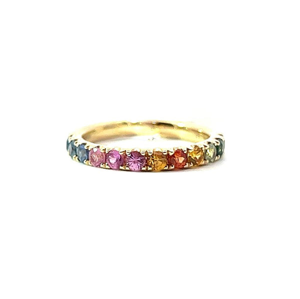 Yellow 14 Karat Gold 1.05 Carats Sapphires Stackable Ring