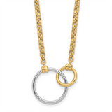 Elegant & Durable Designs 10K Yellow & White Gold 2.9 MM Rolo Necklace - 18 Inch