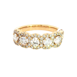 Elegant Diamond Bands 18K Yellow Gold 1.15 Carats Diamond Blended Halo Band