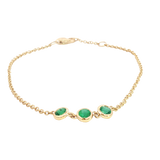 Elegant & Eye Catching 14K Yellow Gold 0.47 Carats Green Emerald Bracelet, Length 7 Inch