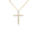 Vibrant 14K Yellow Gold 0.83 Carats Diamond Cross Pendant