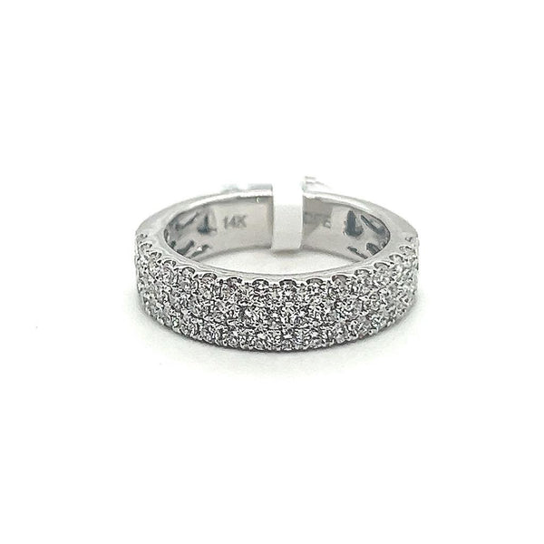 White 14 Karat Gold 1.1 Carats Diamond Stackable Band