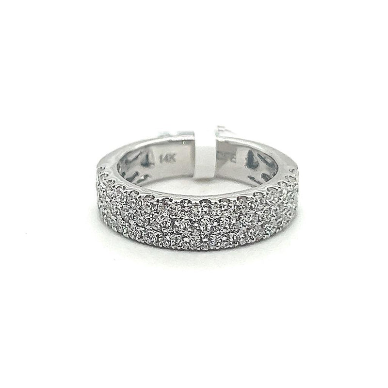 White 14 Karat Gold 1.1 Carats Diamond Stackable Band
