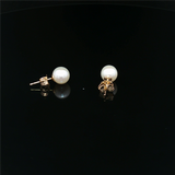 Timeless & Sophisticated Design 14K Yellow Gold 6.0 -6.5 MM Freshwater Pearl Stud Earrings