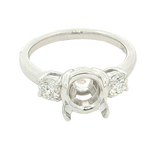 Elegant Diamond Mountings 14K White Gold Round Cut 0.50 Carats Diamond Semi Mount Ring