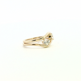 Elegant & Trendy - Pair of 14K Yellow Gold 0.65 Carats Diamond Contoured Rings