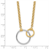 Elegant & Durable Designs 10K Yellow & White Gold 2.9 MM Rolo Necklace - 18 Inch