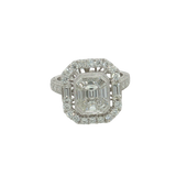 Elegant & Trendy 18K White Gold 2.67 Carats Diamond Cluster Halo Ring