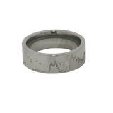 7.0 MM Flat Matte Titanium Band With 24K Yellow Gold Knights Cross Inlay