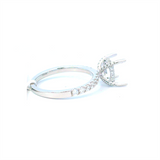 Elegant Diamond Mountings 18K Gold White Diamond Accented Round 2.5 Carats Engagement Ring - 0.57 Carats Accent Diamonds