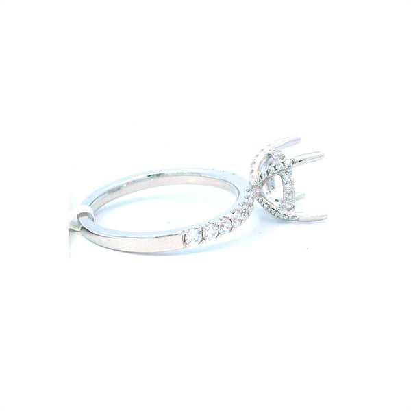 18K White Gold Hidden Halo Diamond Engagement Ring, 2.50ct