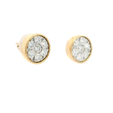 Classic & Contemporary 18K Yellow Gold 0.99 Carats Diamond Bezel Stud Earrings