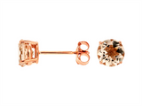 Vibrant Color Stone 14K Rosé Gold 1.50 Carats Morganite Stud Earrings