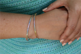 White 14 Karat Gold 2.28 Carats Rainbow Sapphire Bangle Bracelet