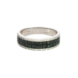Elegant & Trendy 14K White Gold 0.94 Carats Black & White Diamond Band