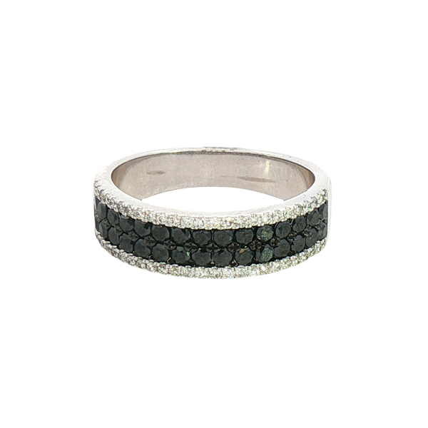 Elegant & Trendy 14K White Gold 0.94 Carats Black & White Diamond Band