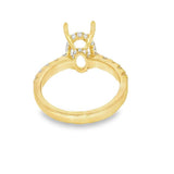 Elegant Diamond Mountings 18K Yellow Gold 0.72 Carats Diamond Hidden Halo Ring For A 12.0 X 8.0 MM Oval Cut Gemstone