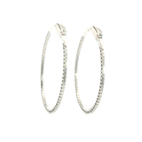 Classic & Contemporary 14K Gold White 0.74 Carats Diamond Large Oval Hoop Earrings