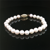 Elegant Pearl Bracelet 14K Gold Yellow 6.0 - 6.5 MM Saltwater Cultured Pearl Bracelet, 7 Inch