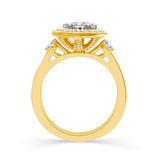 Two-Toned 14 Karat Yellow & White Gold 1.25 Carats Diamond Vintage Style Engagement Ring