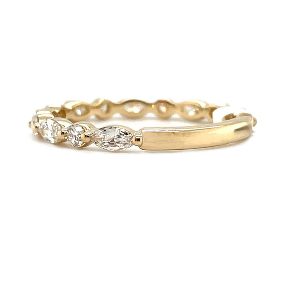 Yellow 14 Karat Gold 0.65 Carats Diamond Anniversary Band