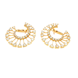 Classic & Contemporary 18K Yellow Gold 2.01 Carats Diamond Swirl Earrings
