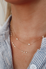 Elegant Diamond Necklaces 14K Gold Yellow 1.00 Carats Diamond Station Necklace - 18 Inch
