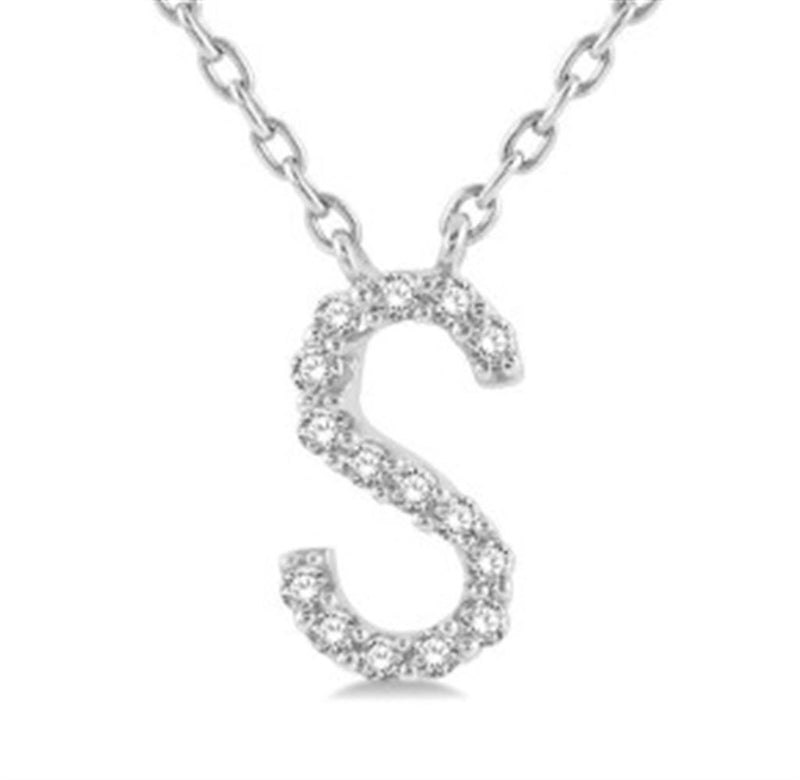 White 10 Karat Gold 0.05 Carats Diamond Drop Necklace