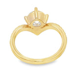 Elegant Diamond Mountings 14K Yellow Gold Round Cut Cubic Zirconium & 0.20 Carats Diamond Engagement Ring