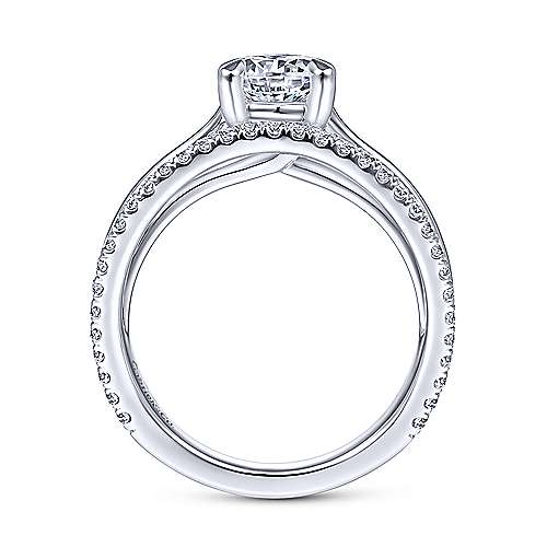 White 14 Karat Gold 0.54 Carats Diamond Semi-Mount Engagement Ring