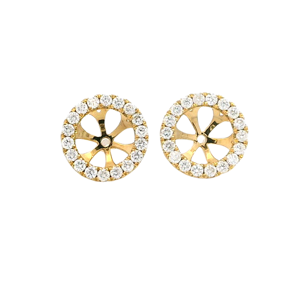 Classic & Contemporary 18K Yellow Gold 0.46 Carats Diamond Earring Jackets