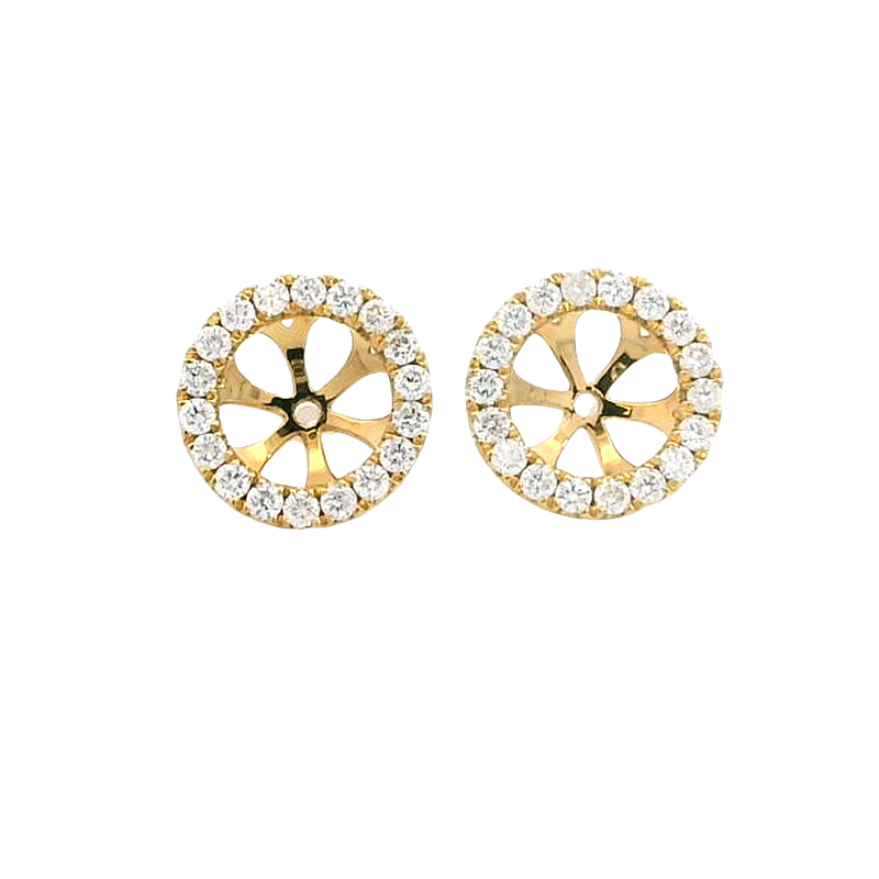 Classic & Contemporary 18K Yellow Gold 0.46 Carats Diamond Earring Jackets