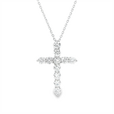 Elegant Diamond Necklaces 14K Gold White 1.16 Carats Lab Grown Large 23.4x17.3mm Pendant Necklace - 19 Inch