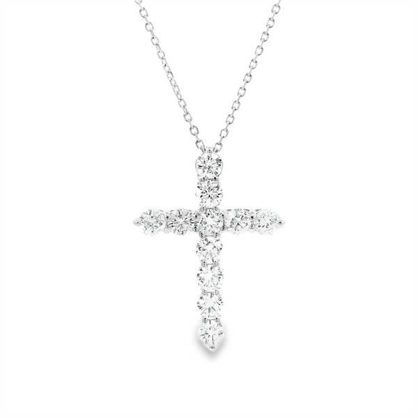Elegant Diamond Necklaces 14K Gold White 1.16 Carats Lab Grown Large 23.4x17.3mm Pendant Necklace - 19 Inch
